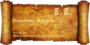 Buschner Balázs névjegykártya